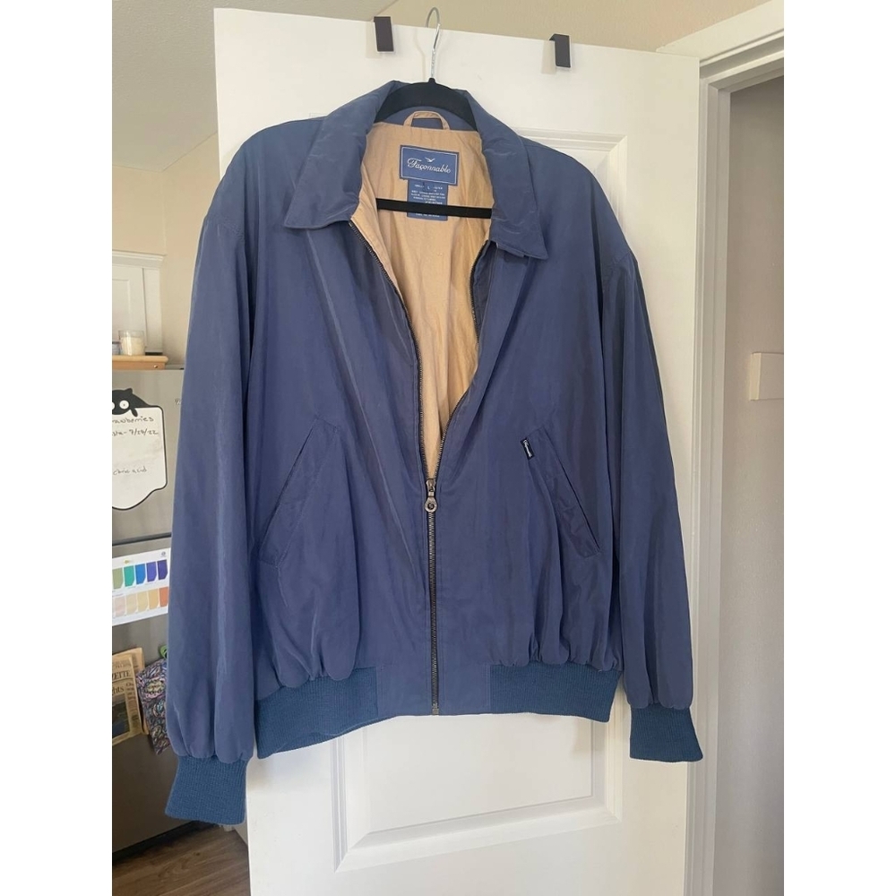 Men's Faconnable Navy Blue Bombrt Jacket